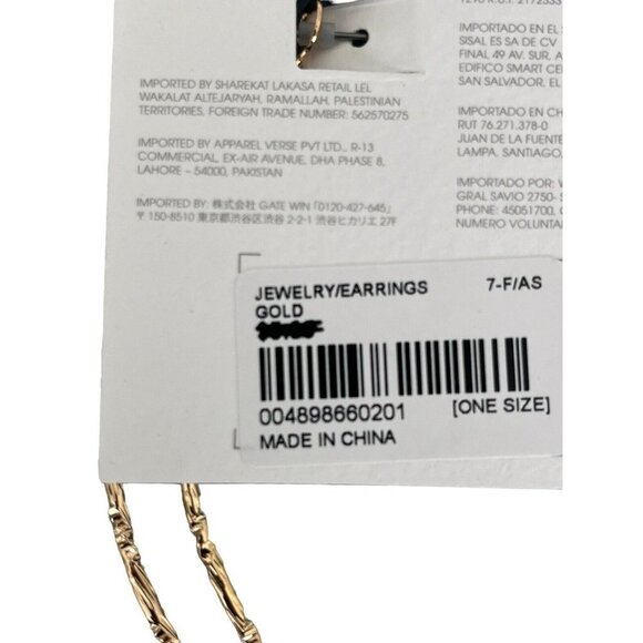 FOREVER 21 With Purpose Gold-tone Hoop Pierced Earrings 3 inch (Large) NEW - Picture 4 of 5